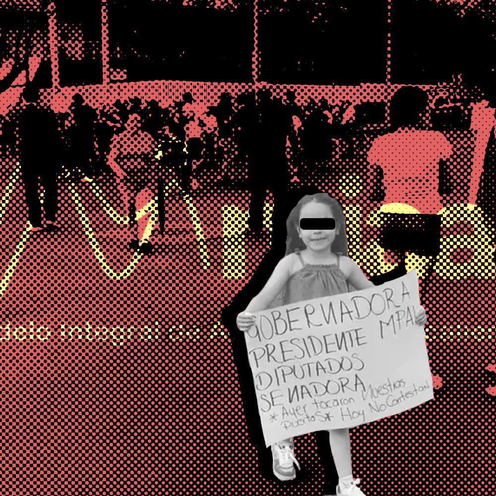 Imagen de un niño protestando